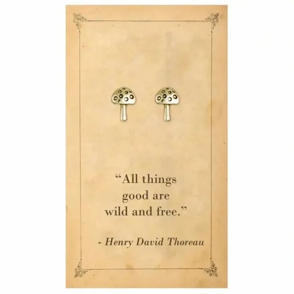 ($9) Literary Quotes Earrings - Thoreau - Picture 1 of 2